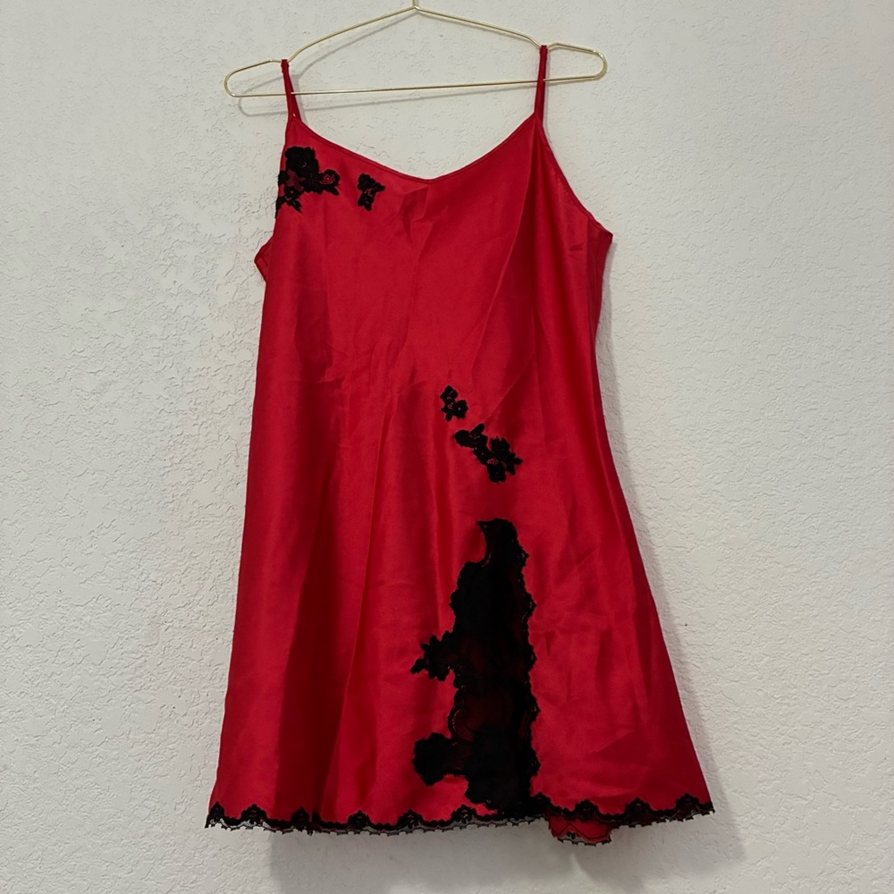 Victoria’s Secret Red Dress with Black Lace | Y2K 2004 Dress